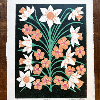 March II Birth Month Flower Original Reduction Print - No. 6