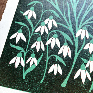 January Birth Month Flower Original Reduction Print - No. 6