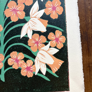 March II Birth Month Flower Original Reduction Print - No. 6