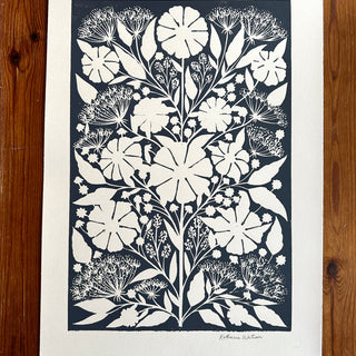Hand Block Printed Large Art Print - No. 3062