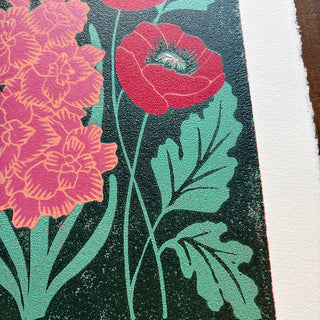 August Birth Month Flower Original Reduction Print - No. 4