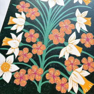 March Birth Month Flower Original Reduction Print - No. 5