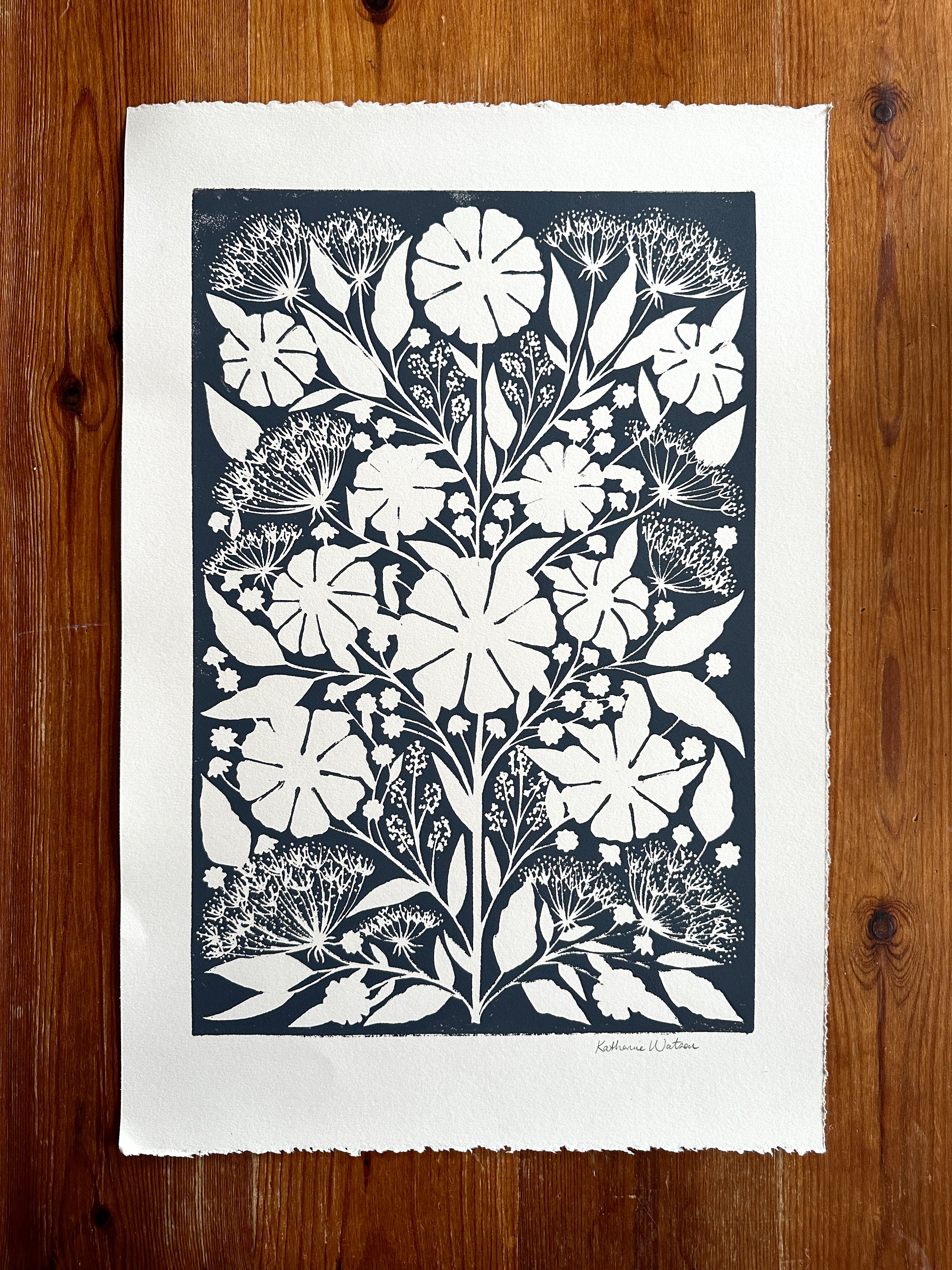 Hand Block Printed Large Art Print - No. 3067 – Katharine Watson Shop