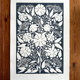 Hand Block Printed Large Art Print - No. 3067