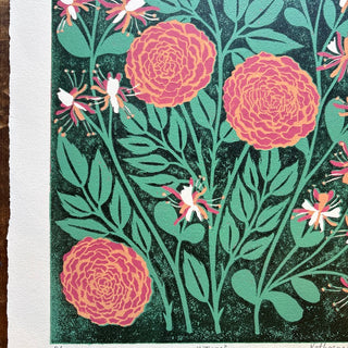 June Birth Month Flower Original Reduction Print - No. 8
