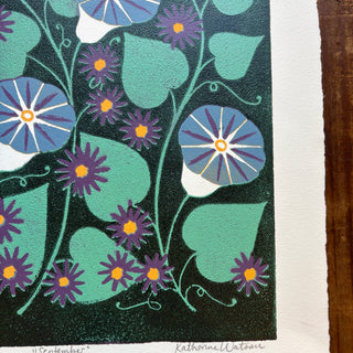 September Birth Month Flower Original Reduction Print - No. 1