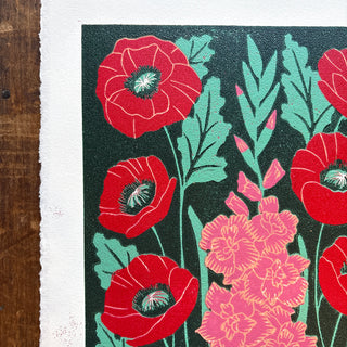 August Birth Month Flower Original Reduction Print - No. 5