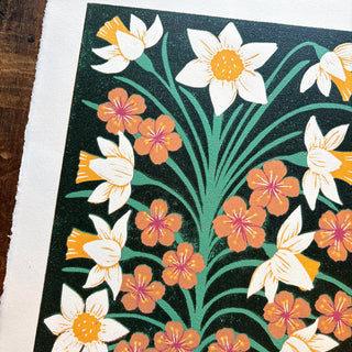 March Birth Month Flower Original Reduction Print - No. 5