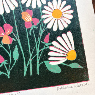 April Birth Month Flower Original Reduction Print - No. 6