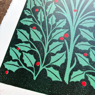 December Birth Month Flower Original Reduction Print - No. 2