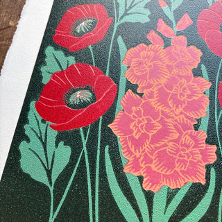August Birth Month Flower Original Reduction Print - No. 2