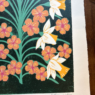 March Birth Month Flower Original Reduction Print - No. 5