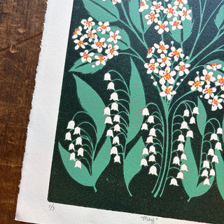 May Birth Month Flower Original Reduction Print - No. 5