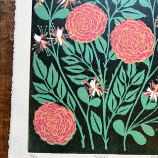 June Birth Month Flower Original Reduction Print - No. 10