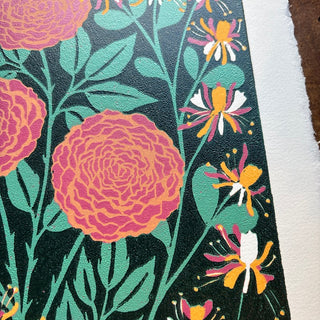 June Birth Month Flower Original Reduction Print - No. 1