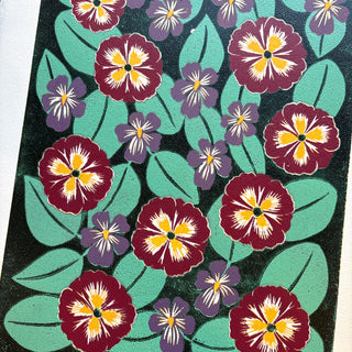 February Birth Month Flower Original Reduction Print - No. 4