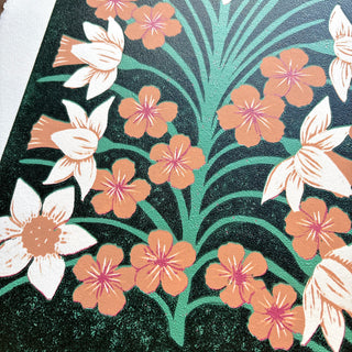 March II Birth Month Flower Original Reduction Print - No. 2