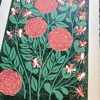 June Birth Month Flower Original Reduction Print - No. 8