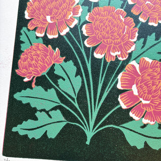 November Birth Month Flower Original Reduction Print - No. 3