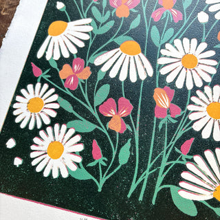 April Birth Month Flower Original Reduction Print - No. 5