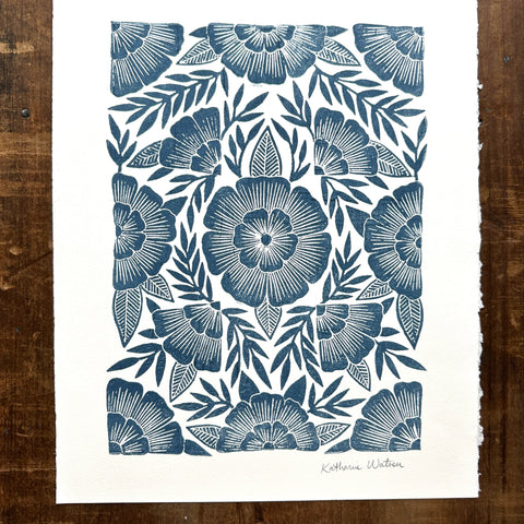 SECONDS : Hand Block Printed Art Print - No. 5035