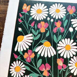 April Birth Month Flower Original Reduction Print - No. 6