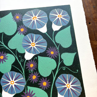 September Birth Month Flower Original Reduction Print - No. 3