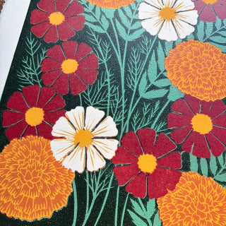 October Birth Month Flower Original Reduction Print - No. 2
