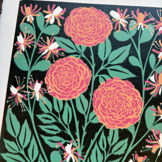 June Birth Month Flower Original Reduction Print - No. 10