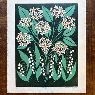 May Birth Month Flower Original Reduction Print - No. 5