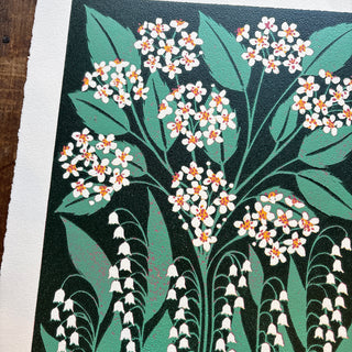 May Birth Month Flower Original Reduction Print - No. 2