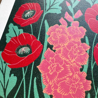 August Birth Month Flower Original Reduction Print - No. 1