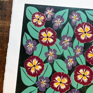February Birth Month Flower Original Reduction Print - No. 1
