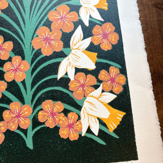 March Birth Month Flower Original Reduction Print - No. 4