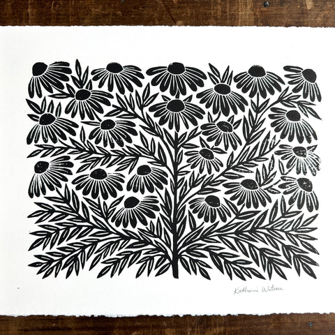 SECONDS : Hand Block Printed Art Print - No. 5032