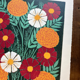 October Birth Month Flower Original Reduction Print - No. 2