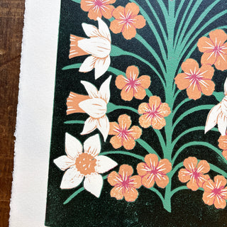 March II Birth Month Flower Original Reduction Print - No. 5