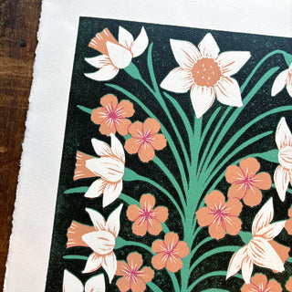March II Birth Month Flower Original Reduction Print - No. 2