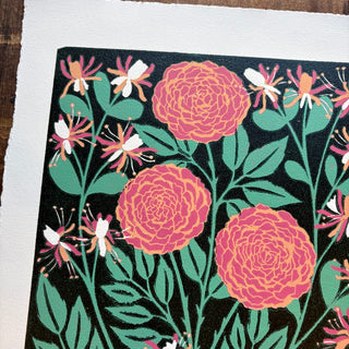 June Birth Month Flower Original Reduction Print - No. 9