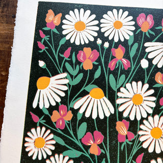 April Birth Month Flower Original Reduction Print - No. 2