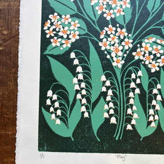 May Birth Month Flower Original Reduction Print - No. 3