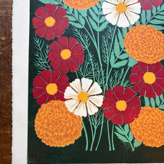 October Birth Month Flower Original Reduction Print - No. 2