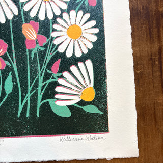 April Birth Month Flower Original Reduction Print - No. 5