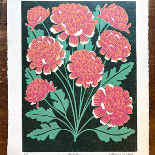 November Birth Month Flower Original Reduction Print - No. 2