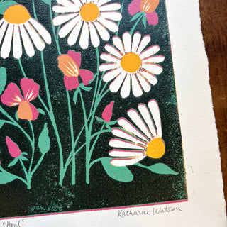 April Birth Month Flower Original Reduction Print - No. 1
