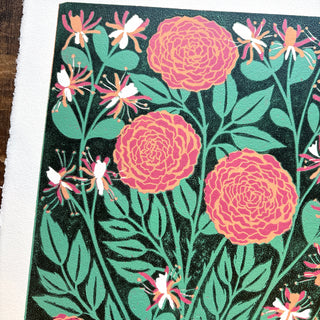 June Birth Month Flower Original Reduction Print - No. 11