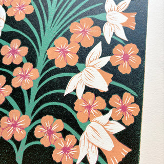 March II Birth Month Flower Original Reduction Print - No. 4