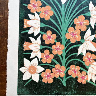 March II Birth Month Flower Original Reduction Print - No. 1
