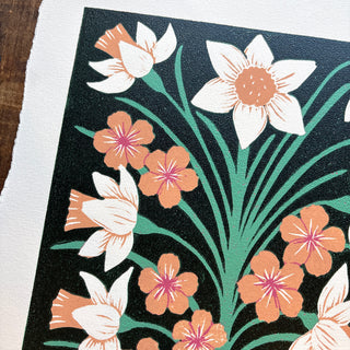 March II Birth Month Flower Original Reduction Print - No. 6