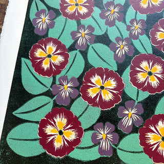 February Birth Month Flower Original Reduction Print - No. 6